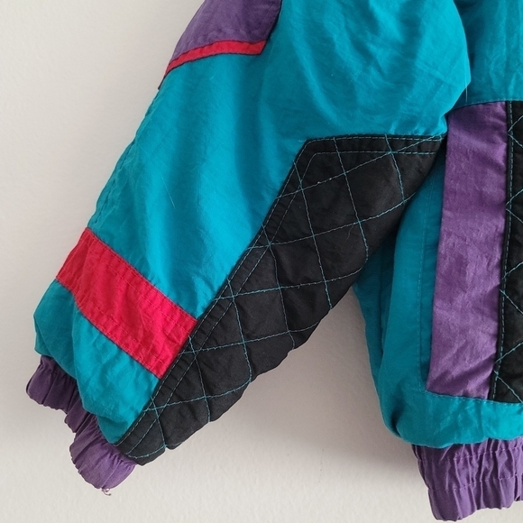 VTG Jordache Bright 80s Colorblock Ski Snow Jacket - Picture 5 of 11